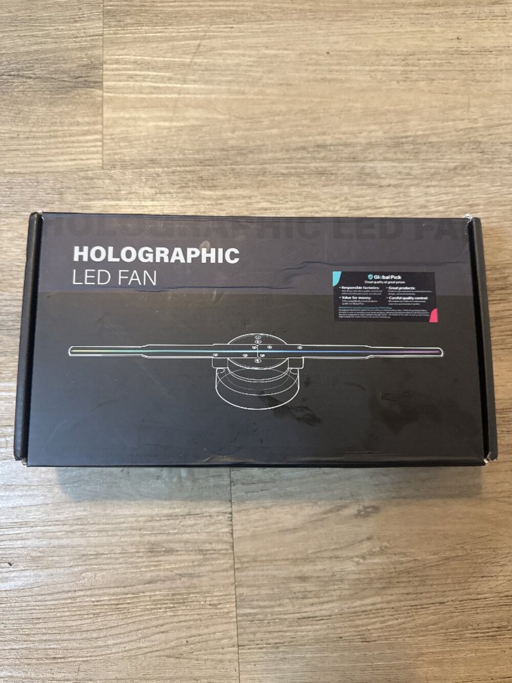 Global Pick Holographic LED Fan (LED fan display) - Black - Like New (1 unit)